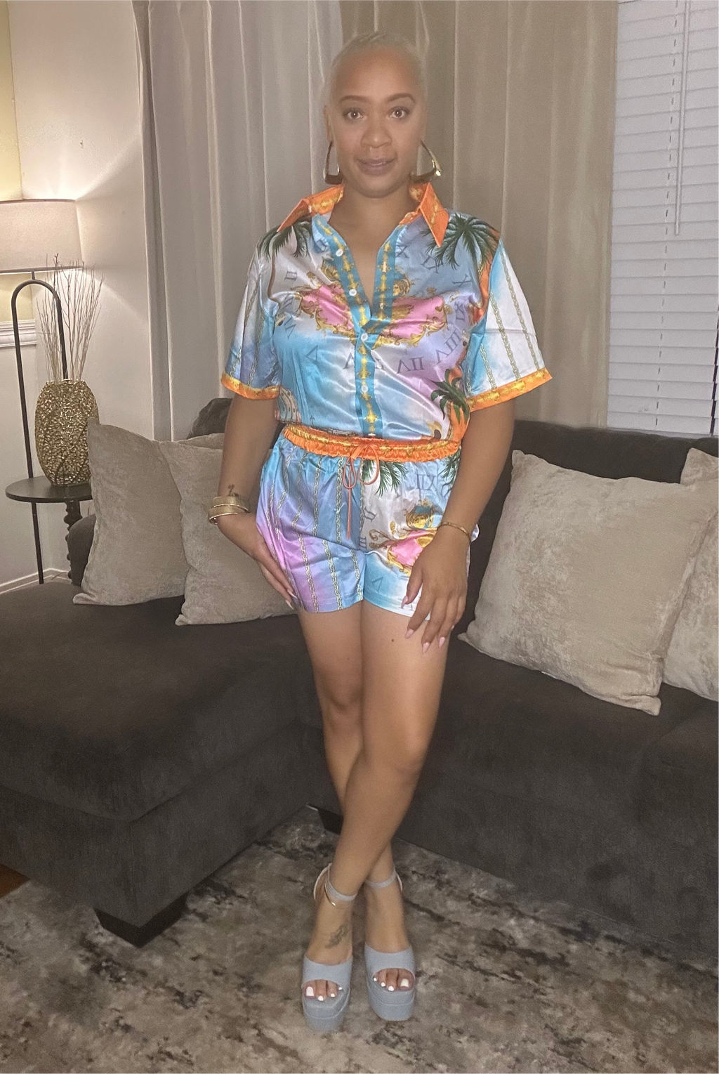Rich Auntie Shorts Set